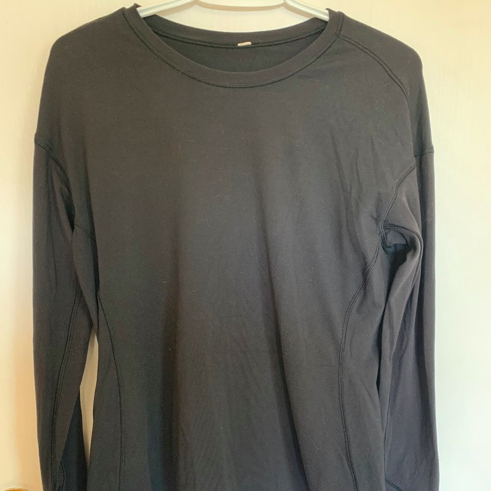 Lululemon, black long sleeve shirt, size 8 (M)